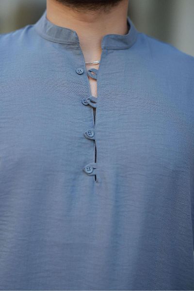 Valiberta Oversize Half Placket Bamboo Short Sleeve Shirt - Dark Gray