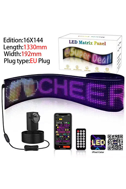ROHS 16X144 Matrix Led Panel Cama Yapışan Telefon Kontrollü Led Lamba