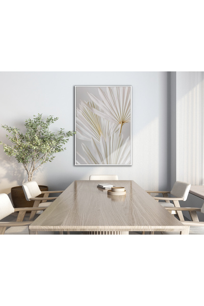 Harika bir ev HARİKABİREV|SOFT| BEYAZ RENK PALMİYE YAPRAK MODELİ 01 |ÇERÇEVEL...