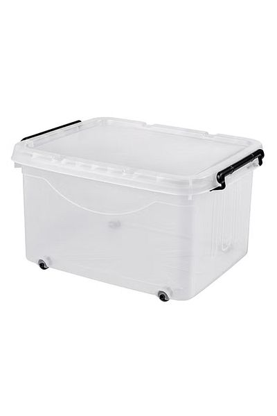 Cady One 32L Storage Box,Space Saving Durable Portable Plastic with Comfort Grip and Secure Latch Lock Lid