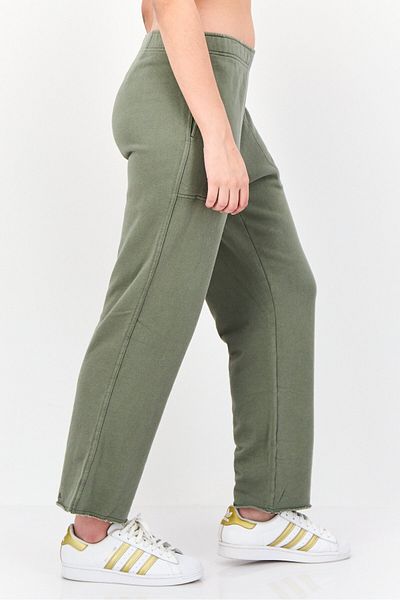 aerie Women Regular Fit Solid Sweatpants, Olive