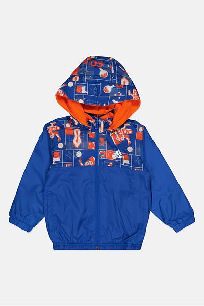 adidas Kids Boy Sportswear Fit Brand Logo Outdoor Jacket, Blue