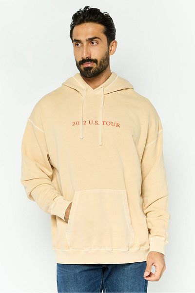 Diesel Men Hooded Long Sleeve Embroidered Sweatshirt, Beige