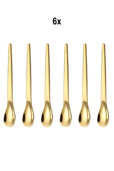 Chavin 6 Pieces Steel 12.5 cm Gold Color Teaspoon Mt162Sr-6