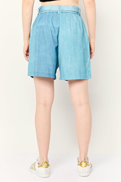 Esprit Women Washed Denim Shorts, Blue