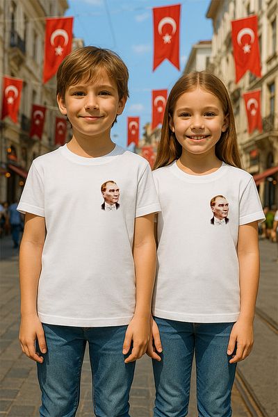 MYADA 19 May 23 April 23 October 10 November Special Mustafa Kemal Printed Children's T-Shirt 22546