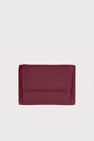 Garbalia Women's Burgundy Zeus Genuine Leather Mini Coin Compartment Wallet