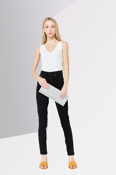 Guess Women Skinny Fit Solid Denim Jeans, Black