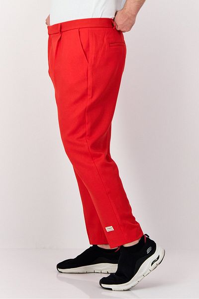 The Giving Movement Men Regular Fit Brand Logo Straight Leg Pants, Red