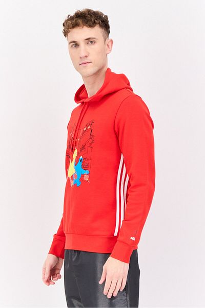 adidas Men Sportswear Fit Long Sleeves Outdoor Sweatshirt, Red