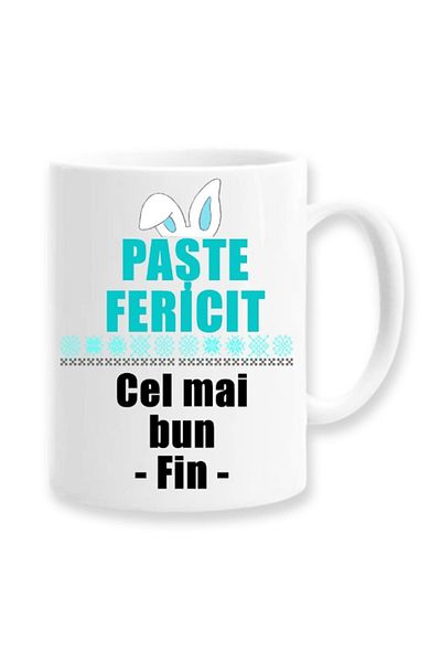 OEM Cană albă personalizată „Paște fericit, cel mai bun prieten”, Inovatix®. 330ml
