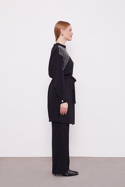 Levidor Black Stone Skirt Suit