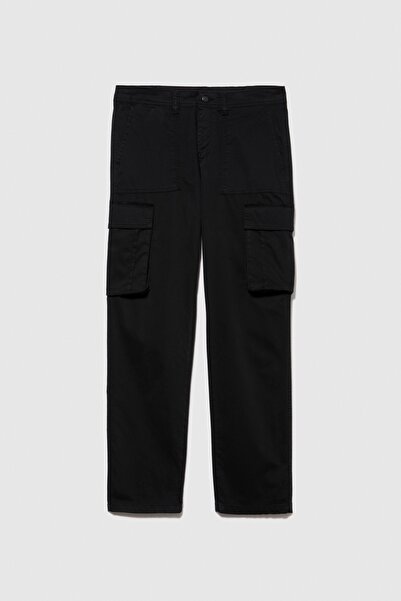 Sisley Άνετο Μαύρο Ανδρικό Μπλουζάκι Cargo Παντελόνι Ημι-Γυαλιστερό - 323A47U4SF03W