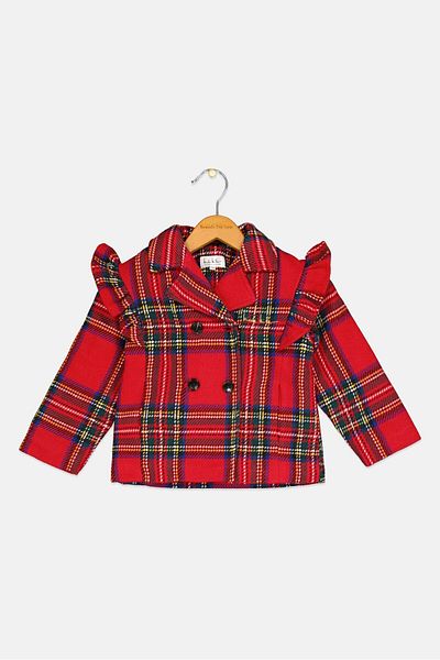 Nicole Miller Toddlers Girl Plaid Trench Coat, Multicolor