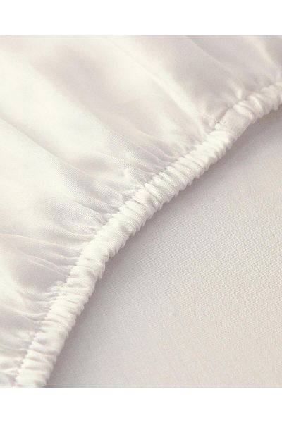 English Home Micell Cotton Satin Double Fitted Sheet White 160X200 cm
