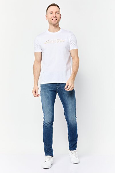 Lamborghini Men Crew Neck Graphic Print T-Shirt, White