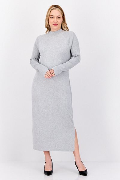 Esprit Women Knitted Sweater Dress, Heather Grey