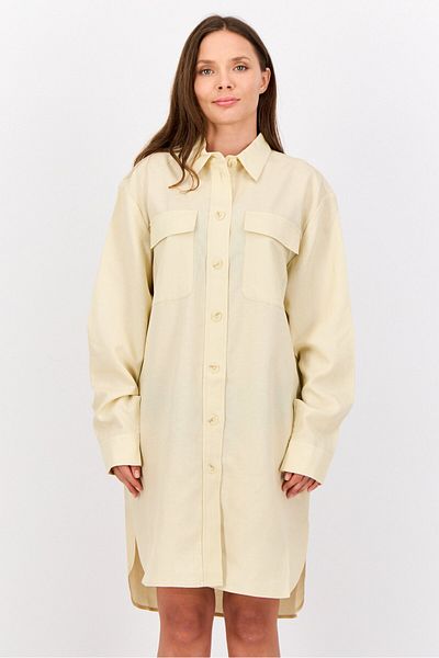 Esprit Women Solid Shirt Dress, Ivory