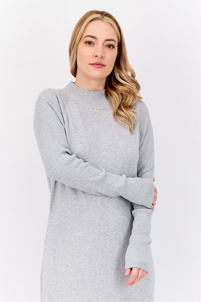Esprit Women Knitted Sweater Dress, Heather Grey
