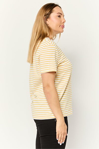 Esprit Women Crew Neck Short Sleeves Textured Top, Multi Color