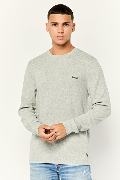 Polo Ralph Lauren Men Crew Neck Embroidered Logo Long Sleeves Sweatshirt, Light Grey