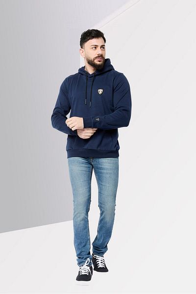 Lamborghini Men Brand Logo Hooded Sweatshirt, Navy