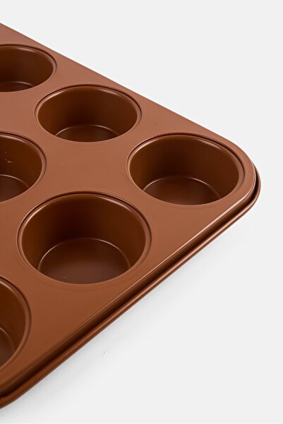 Phantom Chef 12 Cups Muffin Pan 35 x 27 x 3 cm , Brown