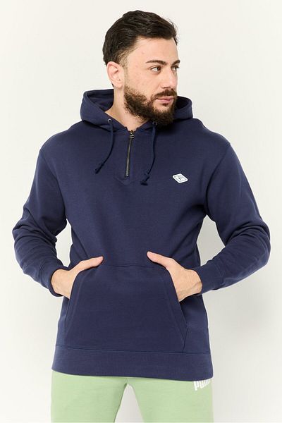 Puma Men Sportswear Fit Long Sleeve Outdoor Hooded Sweatshirt, Navy