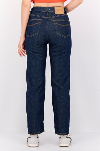 Esprit Women Straight Fit Plain Stretchable Slevedge Retro Jeans, Navy