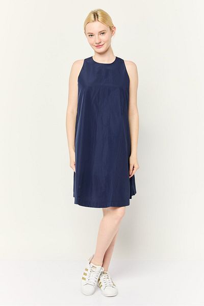 Esprit Women Solid A-lined Mini Dress, Navy