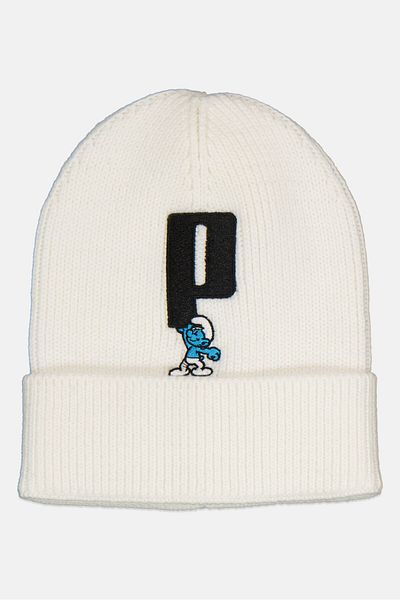 Puma x The Smurfs Women Knitted Beanie Hat, Off White
