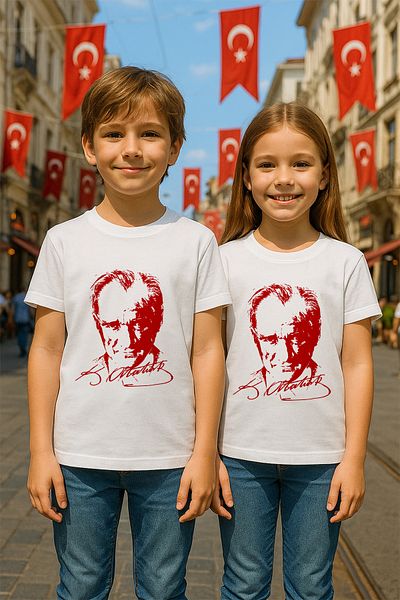 MYADA 19 mai 23 aprilie 23 octombrie 10 noiembrie Tricou special pentru copii cu imprimeu Ataturk 10053-2