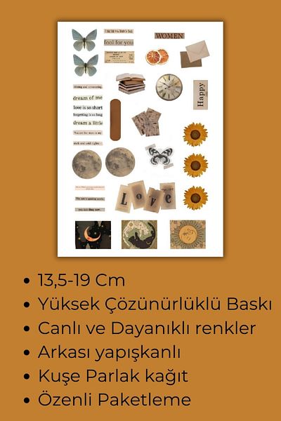 birikiyedi Vintage Planner Sticker Suitable for Planner Agenda Bullet Journal