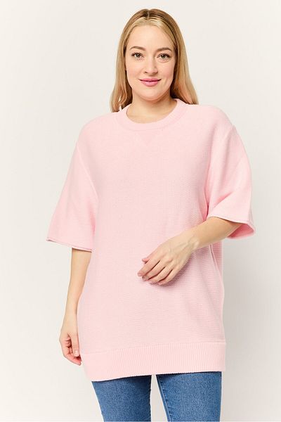 Esprit Women Crew Neck Knitted Sweater, Pink