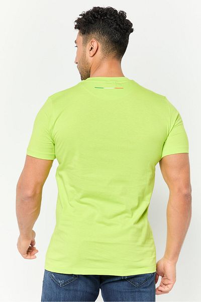 Lamborghini Men Crew Neck Short Sleeves Brand Logo T-Shirt, Green