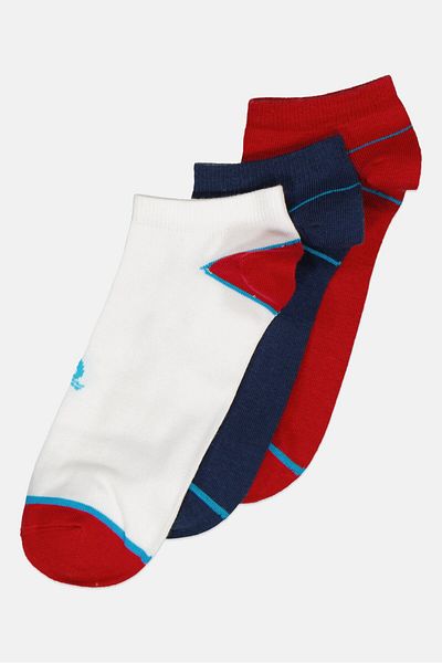 Nordland Men 3 Pairs Light Weight Ankle Socks, Multicolor