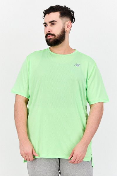New Balance Men Athletic Fit Short Sleeve Running T-Shirt, Lime