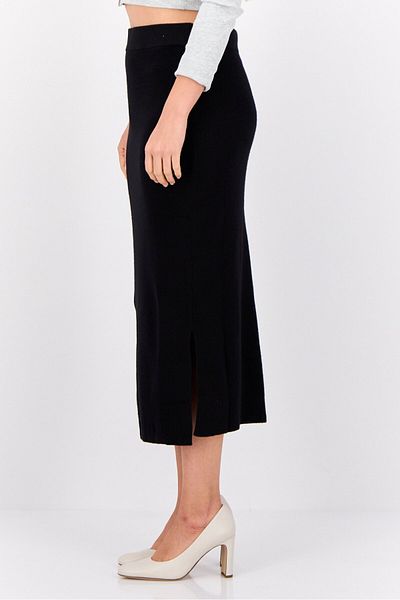 Esprit Women Ribbed Midi Skirts, Black