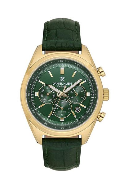 Daniel Klein Dke.1.10824-5 Exclusive All Functions Active 3 Atm Water Resistant Leather Watchband Green