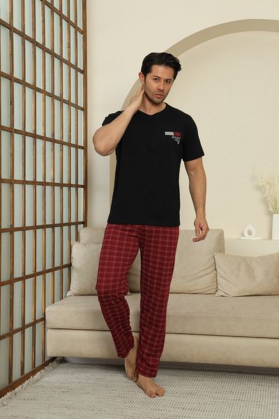 LİLA İÇ GİYİM ΣΕΤ ΠΙΤΖΑΜΑ ΑΝΔΡΙΚΗ ΚΟΝΤΟΜΑΝΙΚΗ ΧΤΕΝΗ ΚΑΡΟ