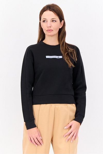 adidas Women Regular Fit Long Sleeve Outdoor Sweatshirts, Black