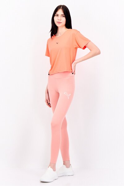 Puma Women Sportswear Fit Short Sleeve Running T-Shirts, Neon Orange