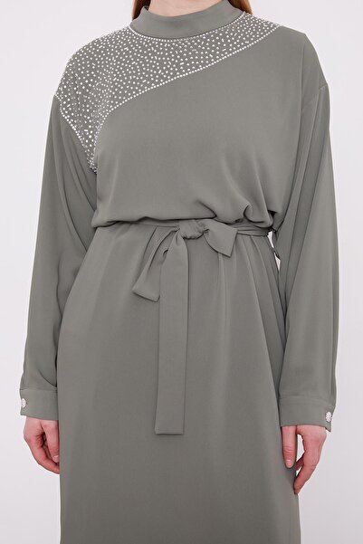 Levidor Haki Taş Yakalı İkili Takım