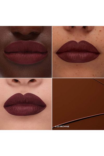 SEPHORA COLLECTION Cream Lip Stain 10HR Liquid Lipstick 123 Brownie - Matte Dark Brown 5ml