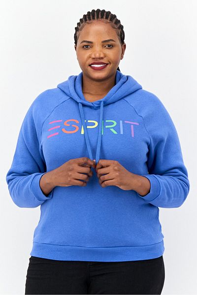 Esprit Women Brand Logo Long Sleeves Hoodie, Blue