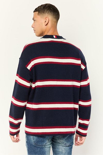 Tommy Hilfiger Men Crew Neck Embroidered Logo Long Sleeves Sweater, Multicolor
