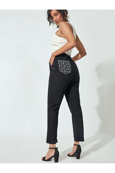 The Label Life Black Mickey Print Pocket Pants by Disney