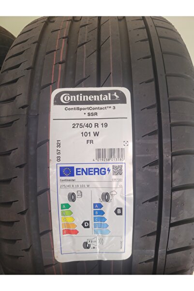 Continental 275/40R19 Sport Contact3 SSR Çift Olarak (2 ADET) 101W Run Flat Özellikli 45.HAFTA 2023 Üretim*