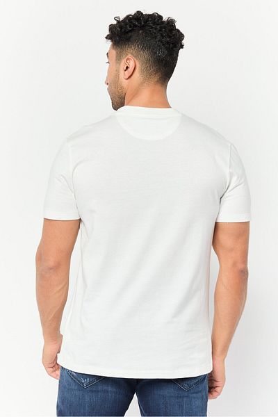 Lamborghini Men Crew Neck Short Sleeves Brand Logo T-shirt, White