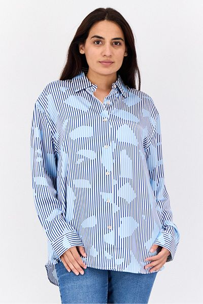 Esprit Women Regular Fit Allover Print Shirt, Multicolor